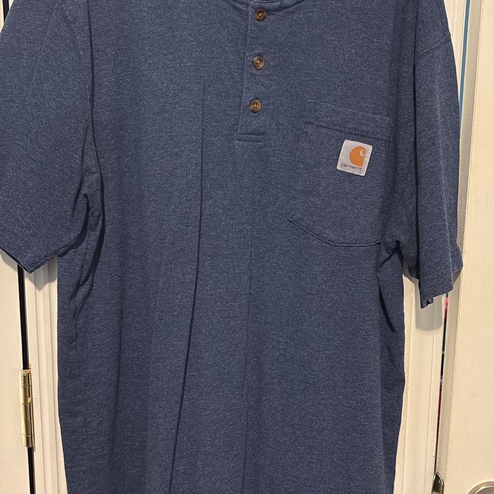 Carhartt Men's Navy Henley Polo